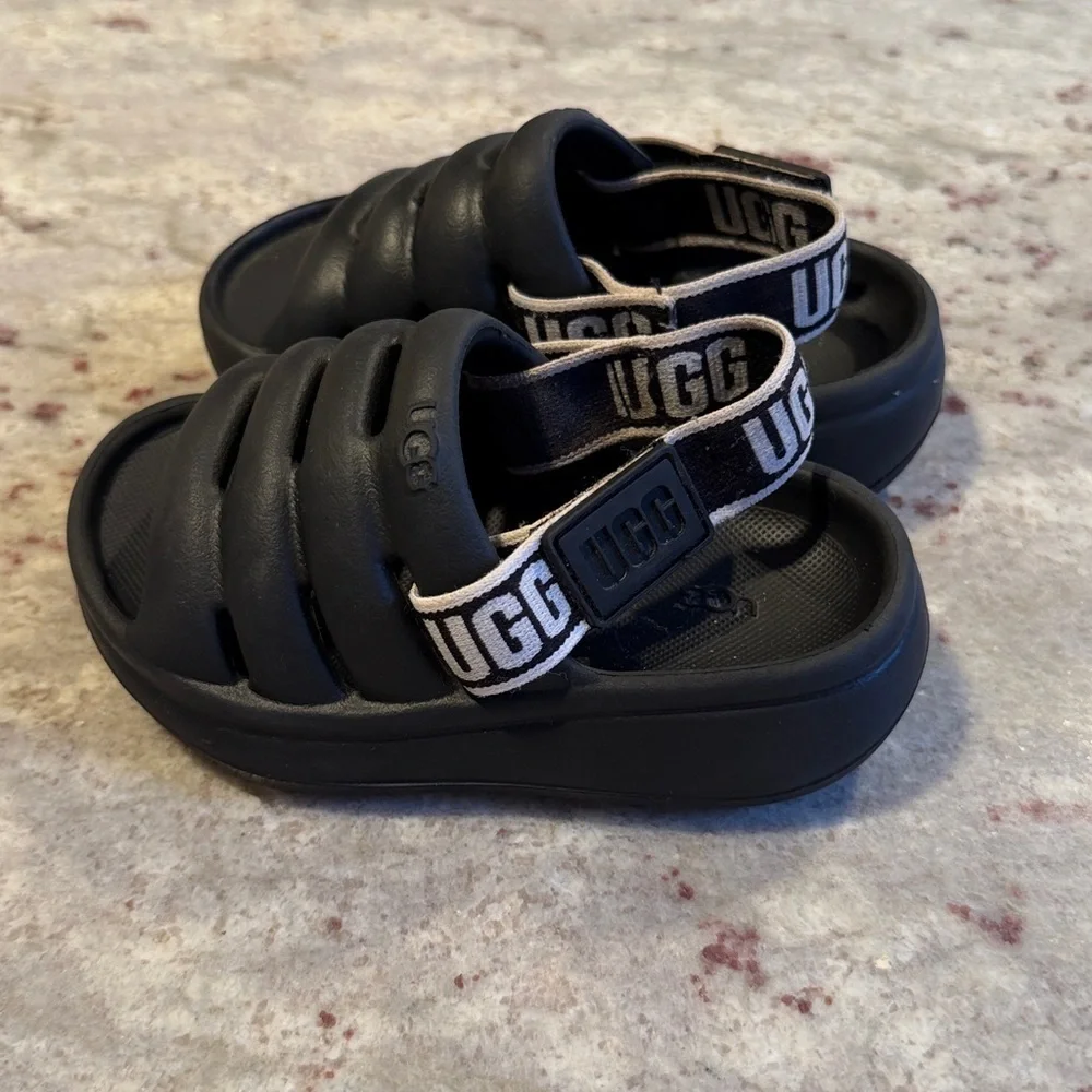 UGG Kids Sandals Black Chunky Platform Slingback Toddler 7 8 (Estimated)